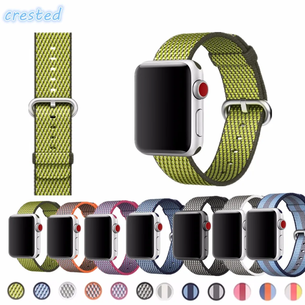 CRESTED NEW Woven Nylon band For Apple Watch 38mm 42mm strap wrist bracelet apple smart watch strap for iwatch Series 1 2 3 band apple-bands-series- : image CRESTED NEW Woven Nylon band For Apple Watch 38mm 42mm strap wrist bracelet apple smart watch strap for iwatch Series 1 2 3 band apple-bands-series-