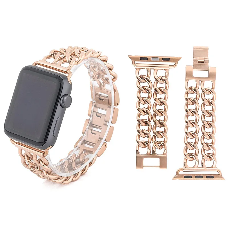 

Rose Gold stainless Steel Bracelet Strap Fashion for Apple Watch 4 40mm 44mm Luxury iWatch Bands Wristbands for iWatch series 3