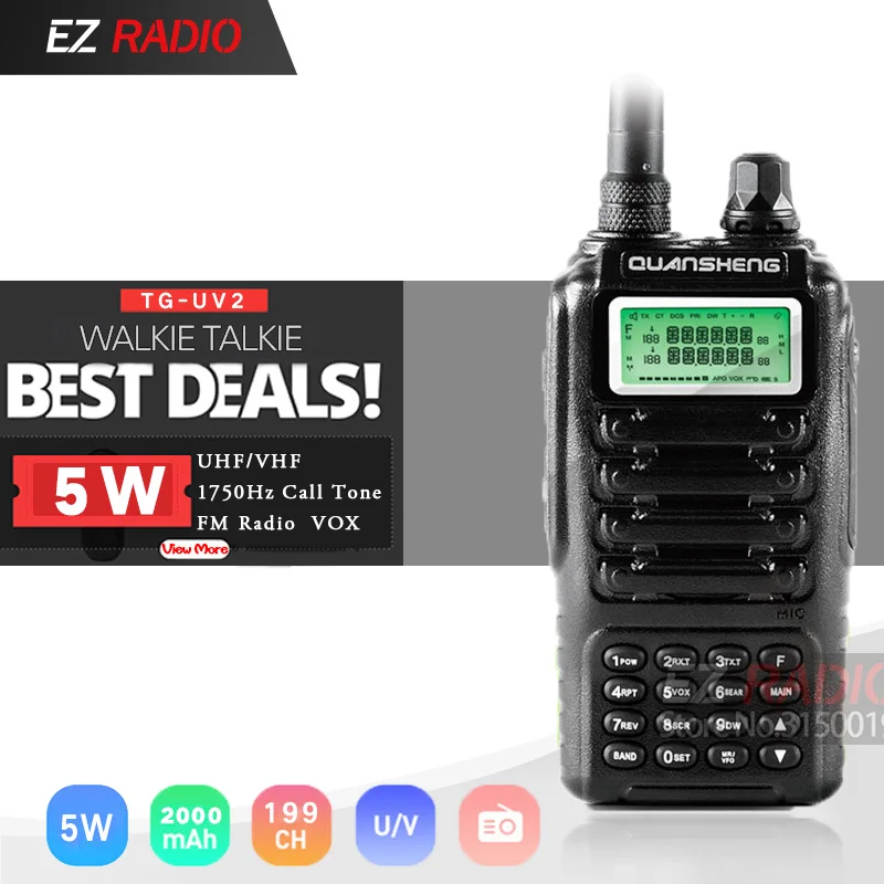Высококачественная Двухдиапазонная рация QUANSHENG TG UV2 VHF UHF с сертификацией FCC CE|powerful