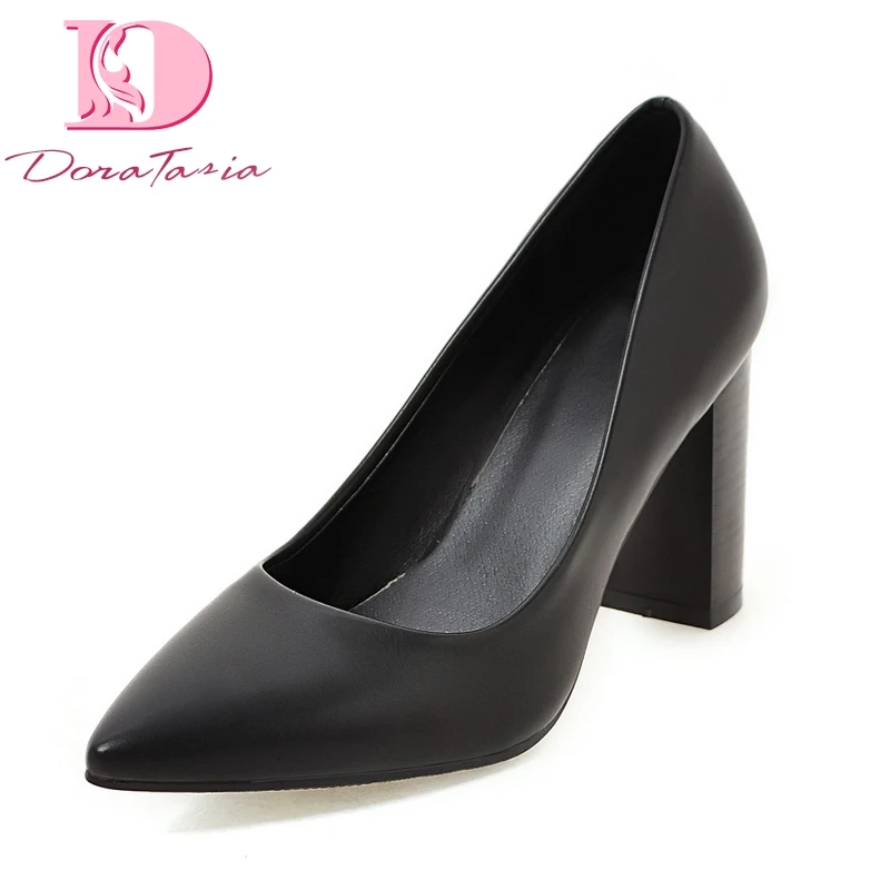 

DoraTasia new arrivals wholesale big Size 43 sexy pointed toe women's Shoes woman mature High Heels elegant lady Pumps