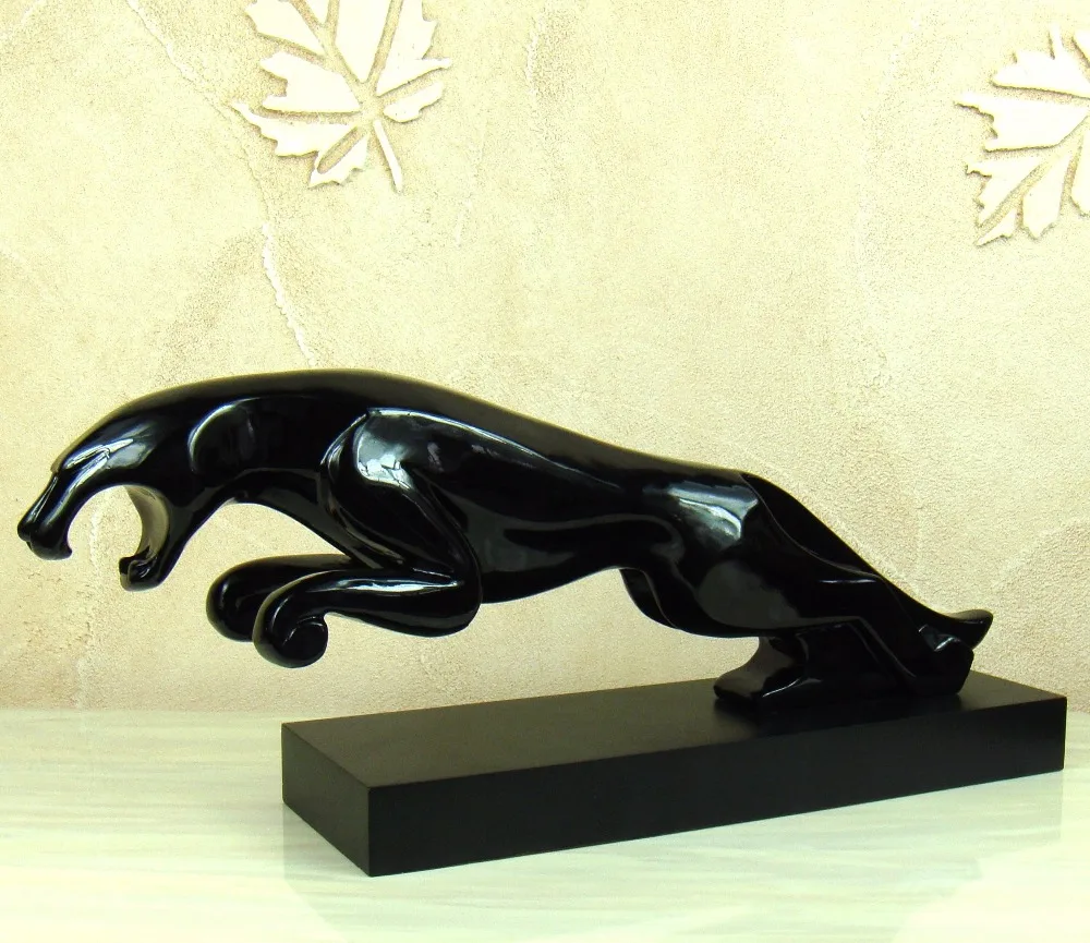 Rushing Panther Figurine Abstractive Resin Leopard Statue Novelty Wild Animal Craft Ornament for