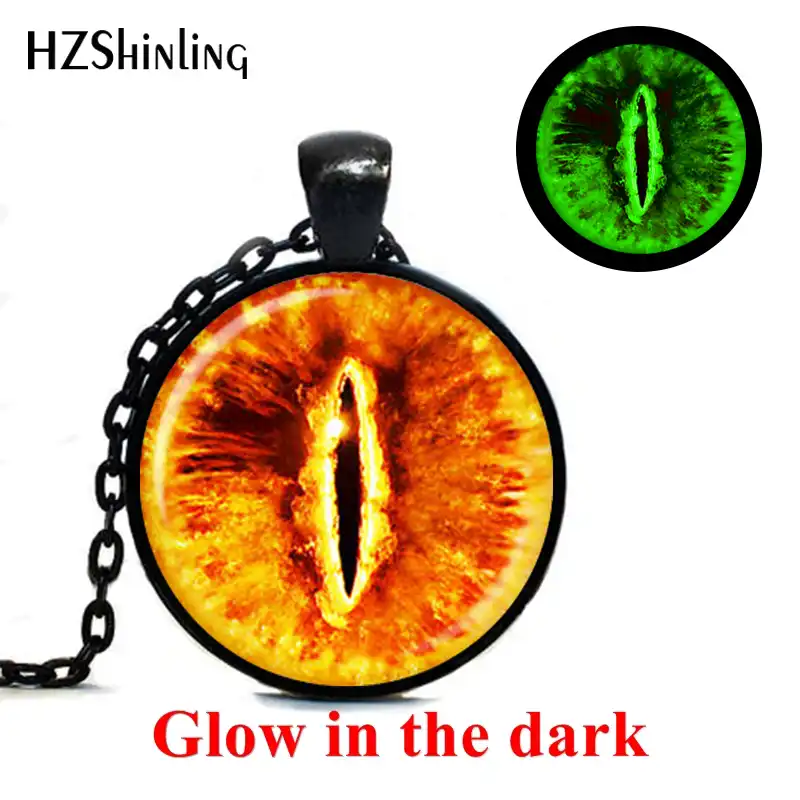 Evil Eyes Necklace Eye Of Sauron Pendant Silver Chain Glass