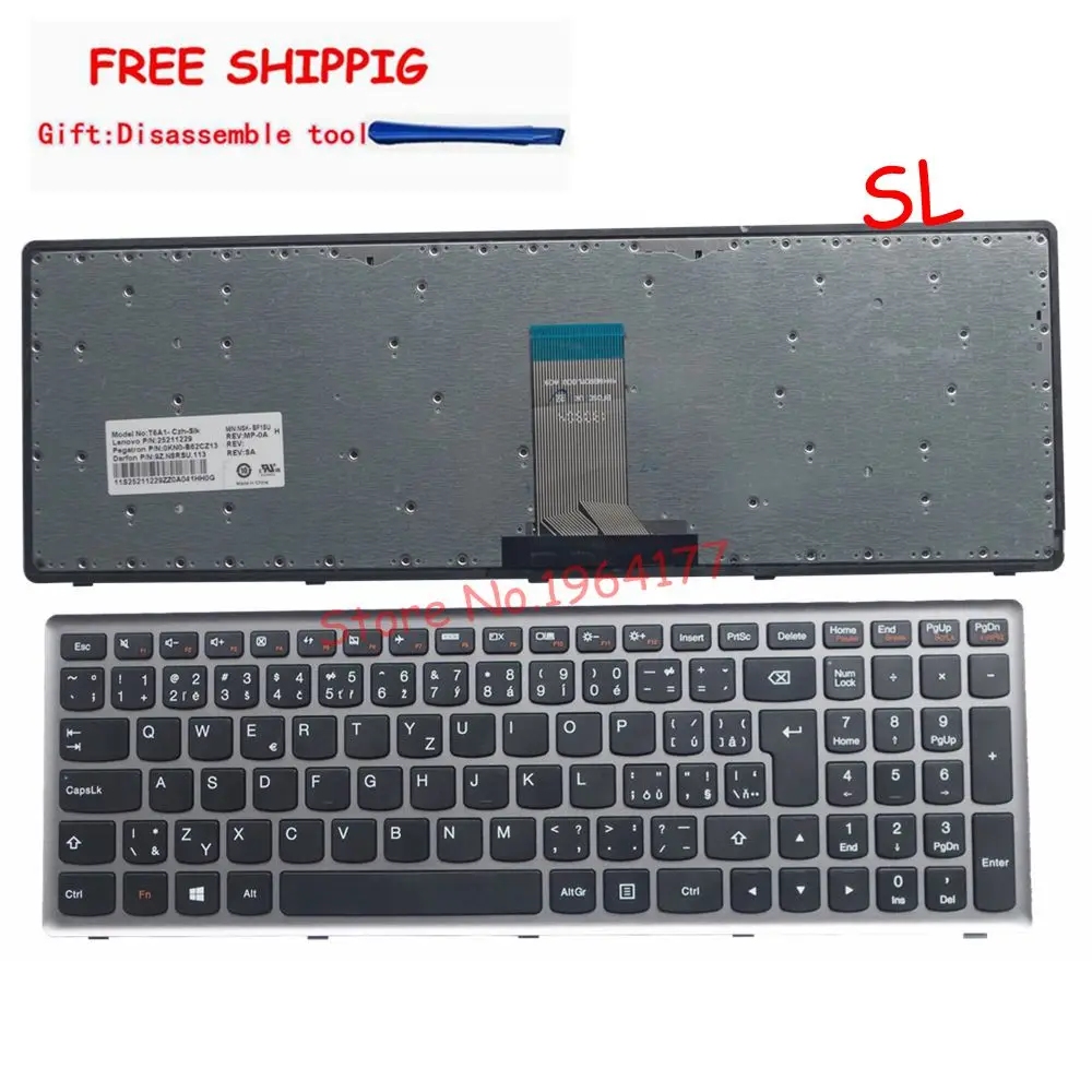 Клавиатура для ноутбука Lenovo Ideapad Z710 U510 с серебристой рамкой | Компьютеры и офис
