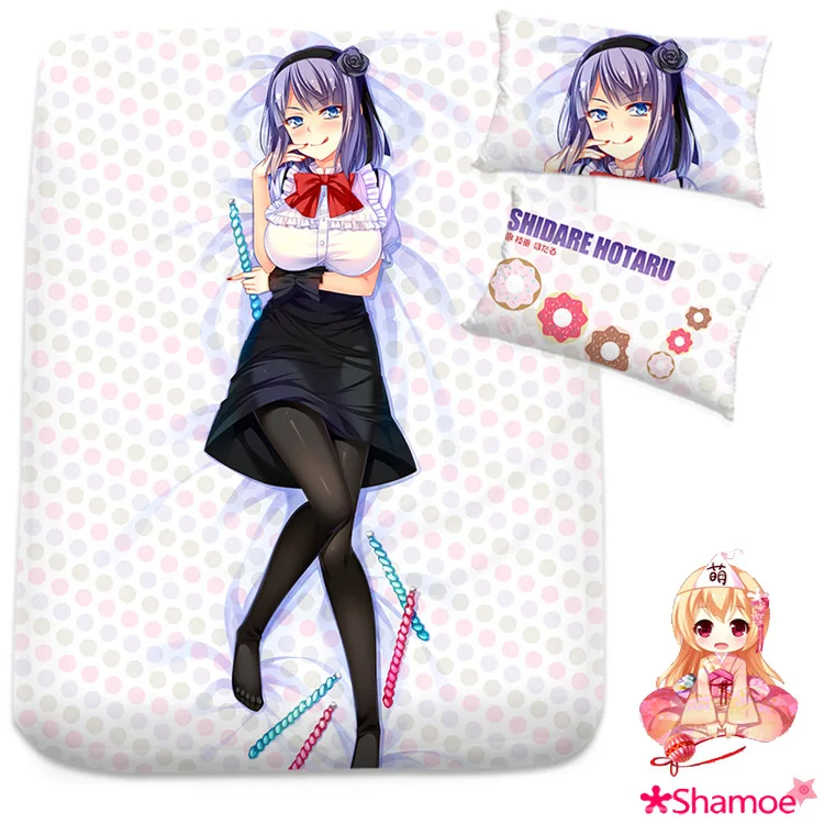 Аниме мультфильм Dagashi Kashi молочный Шелковый чехол на матрас натяжная простыня