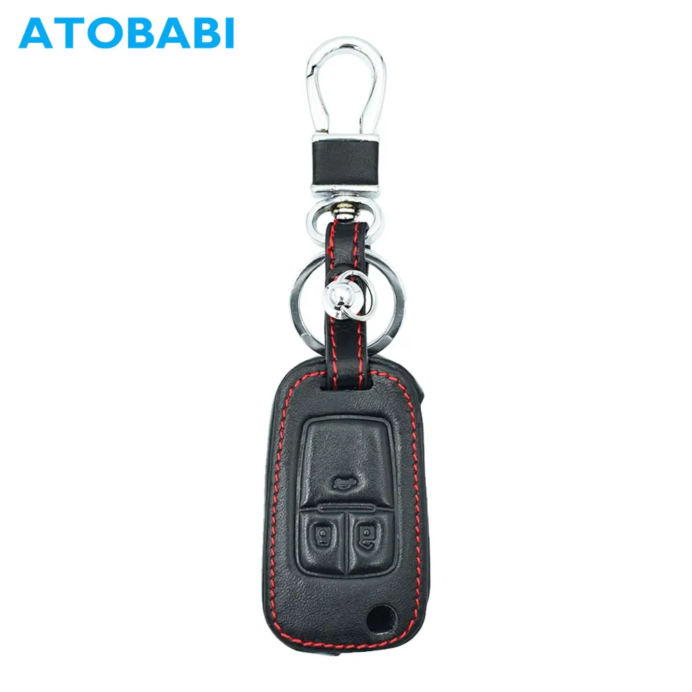 ATOBABI Car Key Case Genuine Leather Flip Remote Shell Cover for Buick