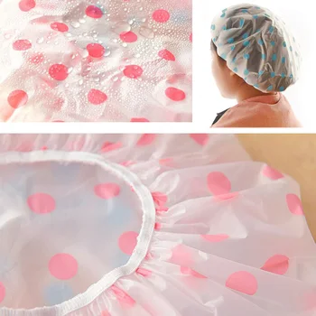 

NEW Women Girls Bathing Caps Waterproof Elastic Plastic Shower Cap