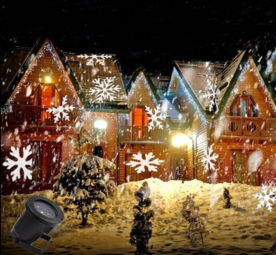 LemonBest Рождество лазер снежинка проектор открытый мини светодиодная лампа для наружного освещения Водонепроницаемый диско декоративные огни для дома