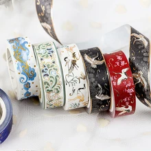 15mm Foil Gold Masking Washi Tape Creative DIY Bullet Journal Decorative Adhesive Tape Scrapbooking Sticker Stationery Supplies winzige 15mm 3m washi tape diy planner decorative masking tape stickers scrapbooking bullet journal stickers cute stationery