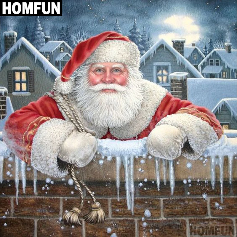 HOMFUN Full Square/Round Drill 5D DIY Diamond Painting &quotSanta Claus&quot 3D Embroidery Cross Stitch Decor Gift A00701 | Дом и сад