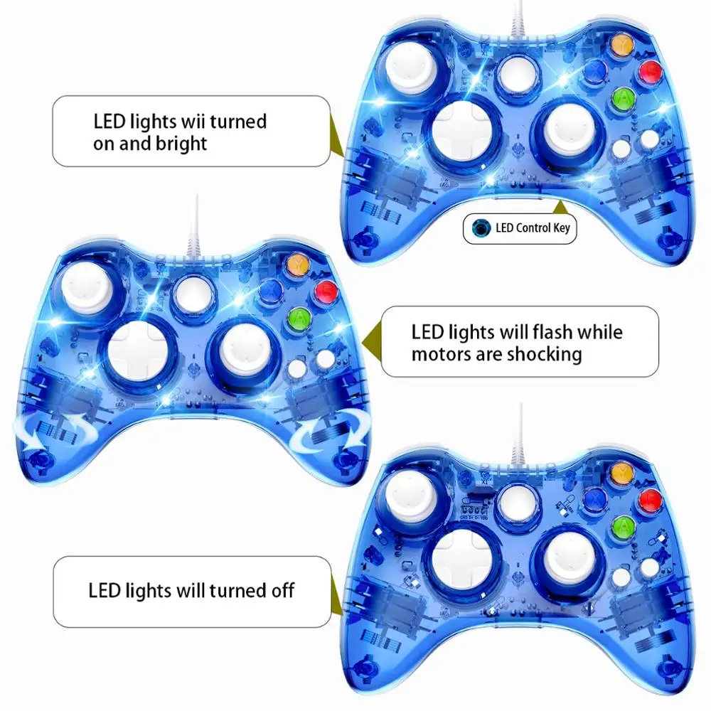 USB проводной джойстик контроллер для Xbox 360 для microsoft Xbox360 Геймпад контроллер Совместимость геймпад для ПК Windows 7 8 10