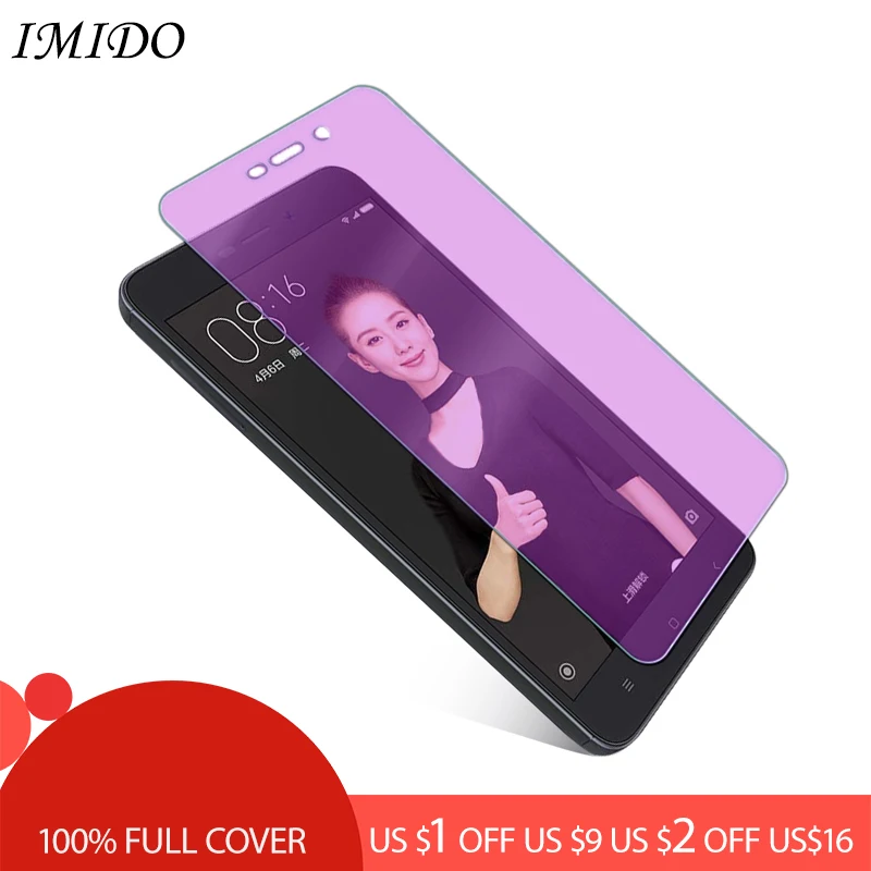 

Full Cover Anti Blue Screen Protector for Xiaomi Redmi 4 Pro 4A 4X Anti-Blue Purple Light Tempered Glass Film for Redmi 3 3S 3X
