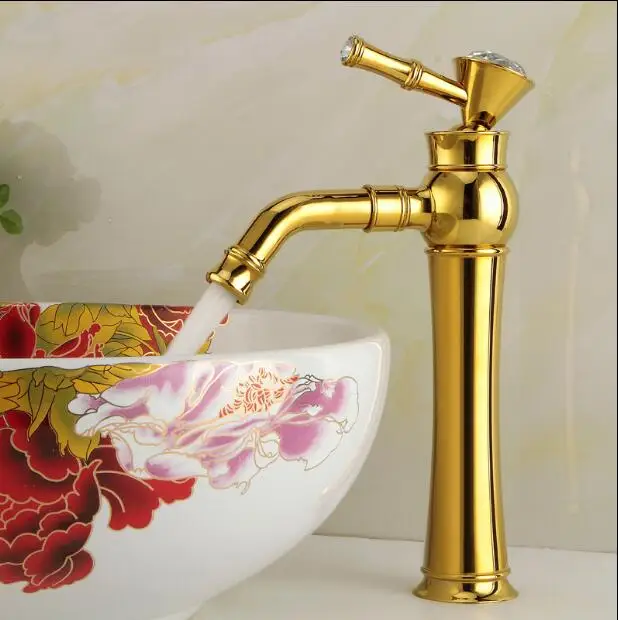 bathroom lavatory faucet ,Brass Luxury Single crystal Handle basin