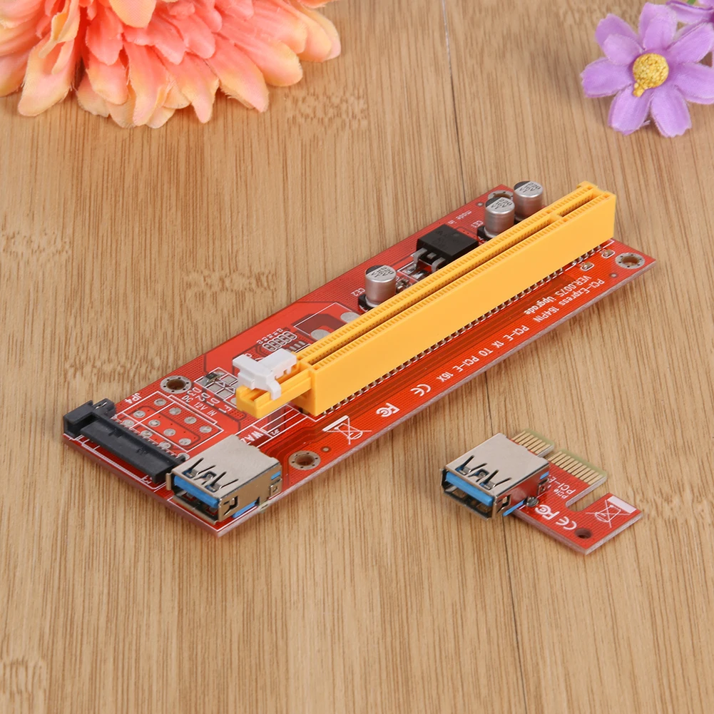 USB 3.0 PCI-E Riser PCIe Express 1x to16x Extender Riser Adapter Mining Card with 60cm USB 3.0 cable for Bitcoin Miner Ming