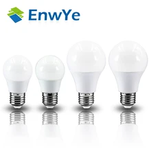 EnwYe светодиодный 3 Вт, 6 Вт, 9 Вт, 12 Вт, 15 Вт, 18 Вт, 20 Вт, 24 Вт, 220 В, E27 Светодиодный светильник Smart IC, реальная мощность, холодный белый/теплый белый свет