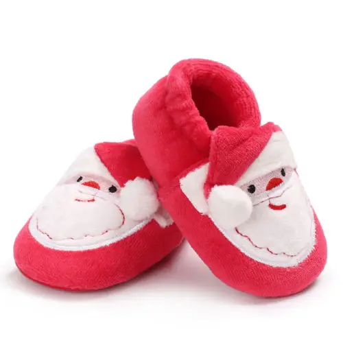 Рождество новорожденных Для маленьких мальчиков Обувь для девочек зимние теплые зимние хлопчатобумажные сапоги рождественские подарки для детей мягкая подошва Обувь Мокасины Infantil;