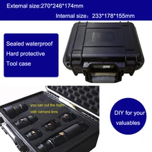 Ящик для инструментов ударопрочный герметичное водонепроницаемое оборудование защитный чехол 233*178*155 мм чемодан для камеры с предварительно вырезанной пеной