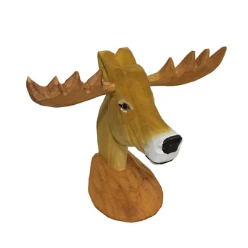 

Wooden Glasses Holder Handmade Carved Basswood Deer