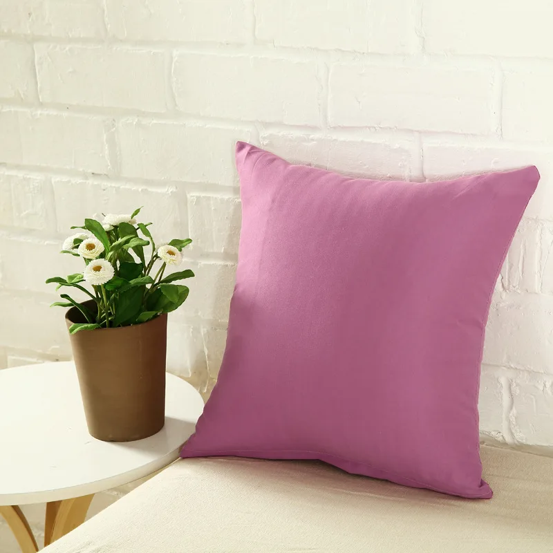 Простая Наволочка на подушку, сплошной цвет, наволочка, черно-белая декоративная наволочка, автомобильная наволочка - Цвет: Lavender purple