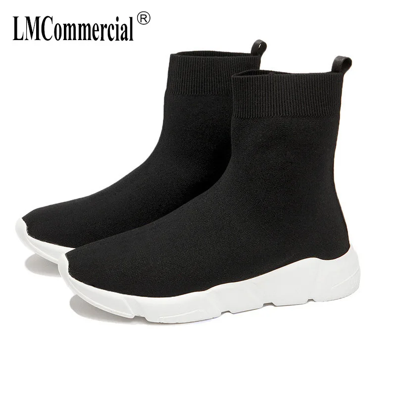 

Autumn Winter new flat-bottomed socks boots female high socks shoes luxury shoes women designers combat boots for women