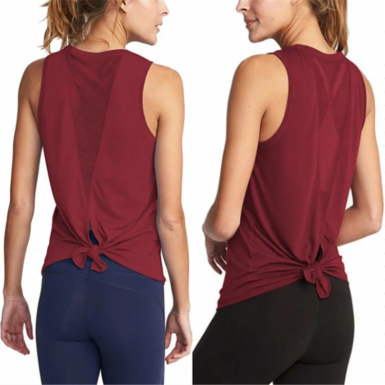 Women Sport Vest Fitness Tank Top Athletic Undershirt Yoga Gym T-Shirt Quick Dry