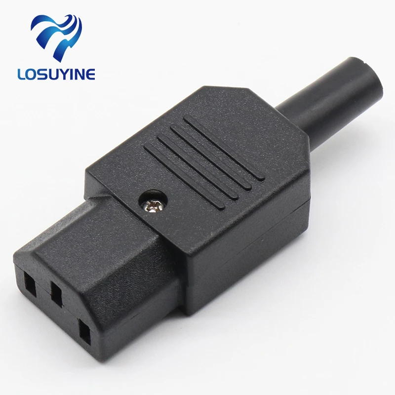 Black 3pin Socket 10A //250V IEC 320 C13 Female Plug Rewirable Power Connector H$