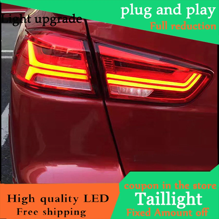 

Car styling For Mitsubishi Lancer Ex Taillight of Audi-A6 style Tail lamp With Led Moving Turn Signal light Rear light 2008-2016