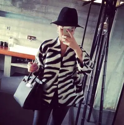 

European Female Woolen Coat Wool Blend Wide-waisted Open Stitch V-Neck Spring Streetwear Women Overcoat Cashmere Jacket CJJ0086