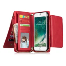 BuzzLee Multifunction Wallet Flip Phone Case for iPhone X 8 Plus 7 6 6s Plus Soft TPU Protective Back Cover Bag with Card Slots