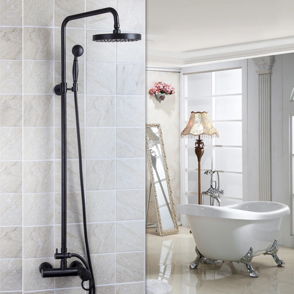 

Traditional Oil Rubber Bronze Bathroom Faucet Ceramic Single Handle Wall Mounted Hot Cold Water Excellent Pretty Bathroom Faucet