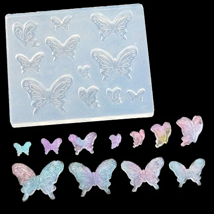 Мультфильм силиконовые формы DIY ювелирные изделия подвеска ожерелья в виде бабочки lanugo плесень смолы формы для ювелирных изделий - Цвет: 027