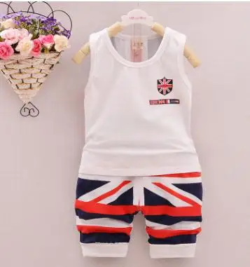 

Children's Clothing 2019 Summer Boys Sleeveless Vest Children's Suit for 1 2 3 Years Old Vest+shorts Kids Two Pieces Set QHX008
