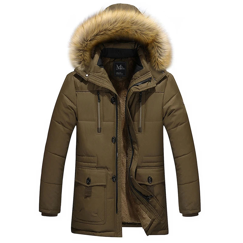 2018 Autumn Winter Jacket Men Parka With Fur Hooded