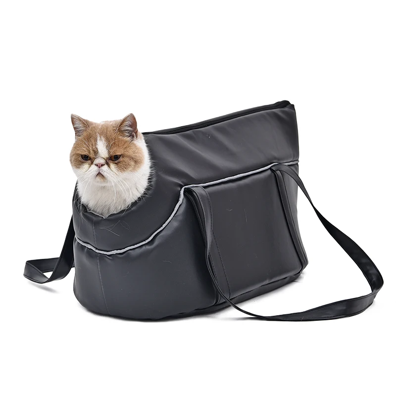 Из искусственной кожи Pet Carrier Bag для кошки собаки щенка открытый Single-сумка Высокое качество Бесплатная доставка одно отверстие легко