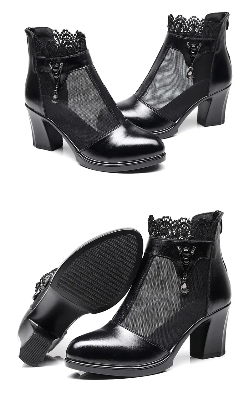 MVVJKE/женские ботинки; ботильоны из натуральной кожи; летние ботинки на шнуровке; Zapatos chaussures femme; женская обувь на высоком квадратном каблуке