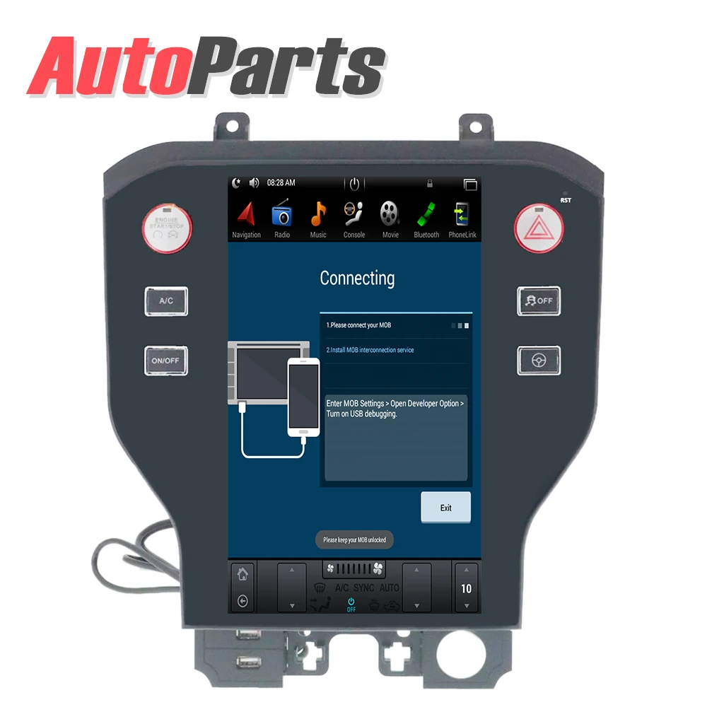 Perfect Android Tesla Vertical screen for Ford Mustang 2015-2019 car audio radio multimedia system gps navigation car dvd IPS AUX 4