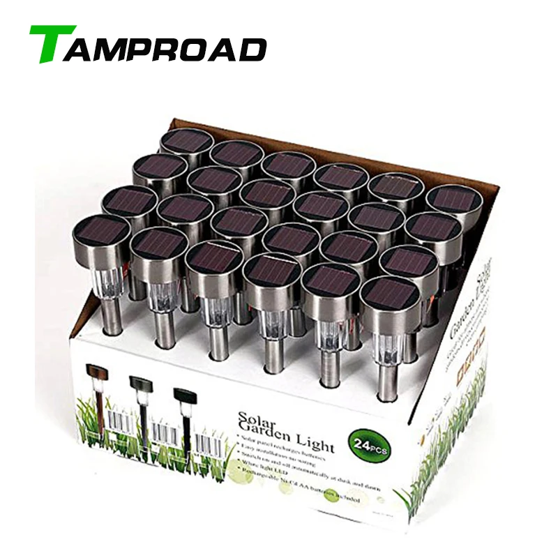 24 LED Solar Powered Pathway Lights Landscape Outdoor Patio Garden Walkway Yard