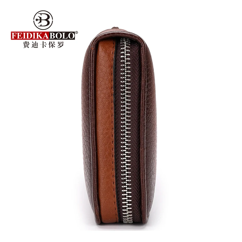 Fashion Leather Men's Wallets Fashion Black Men Purses Bags Business Long Design Male Wallets Men Zipper Around Men Clutches