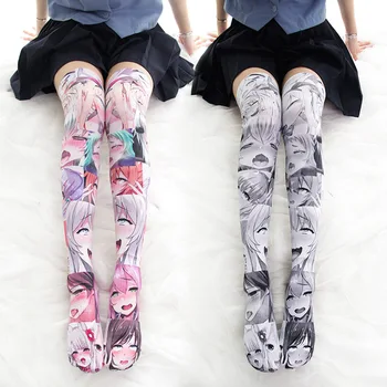 Anime Printed High Thigh Stockings 1