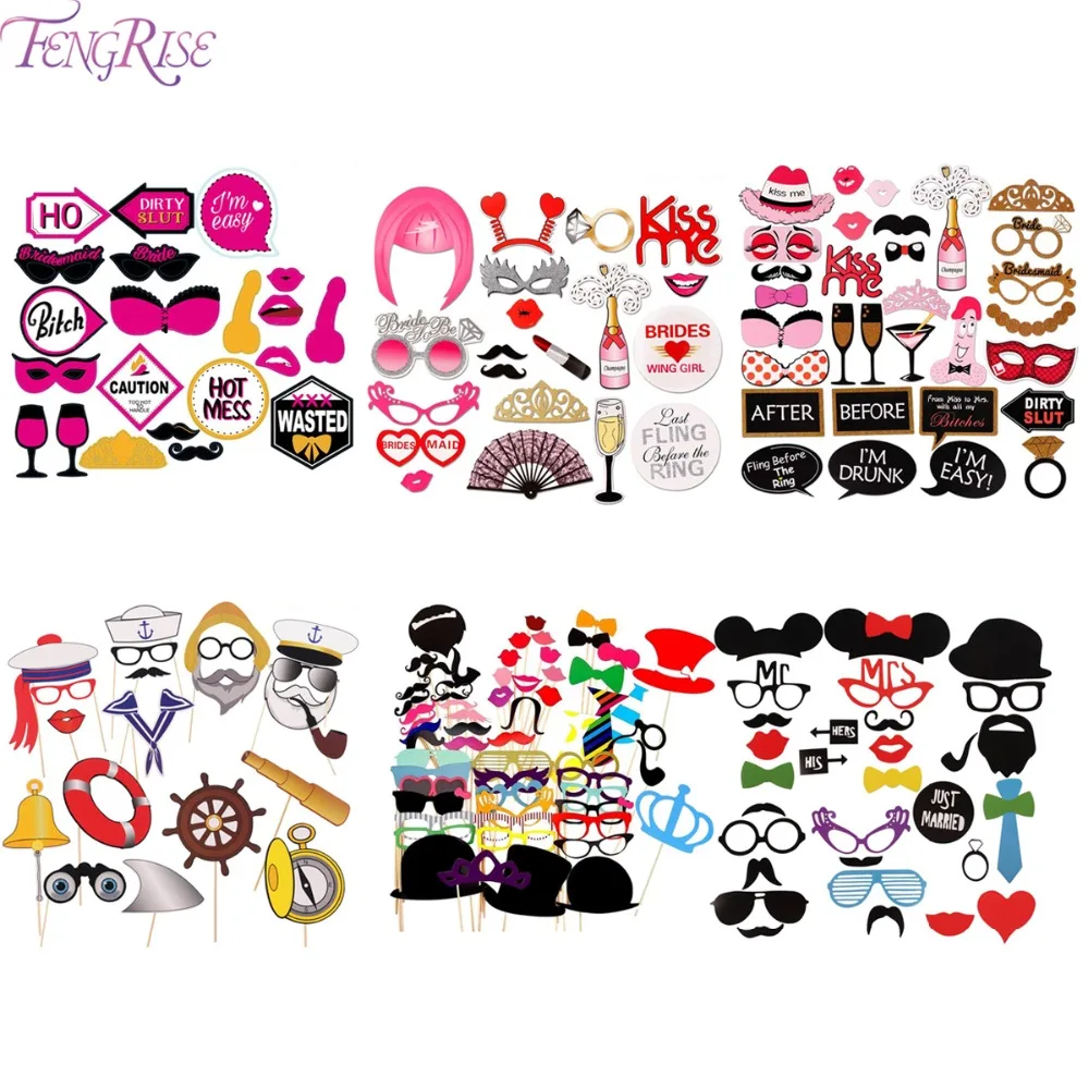 

FENGRISE Hen Party Photo Booth Props Bachelorett PhotoBooth Props Bride To Be Bridal Shower Wedding Decoration Party supplies