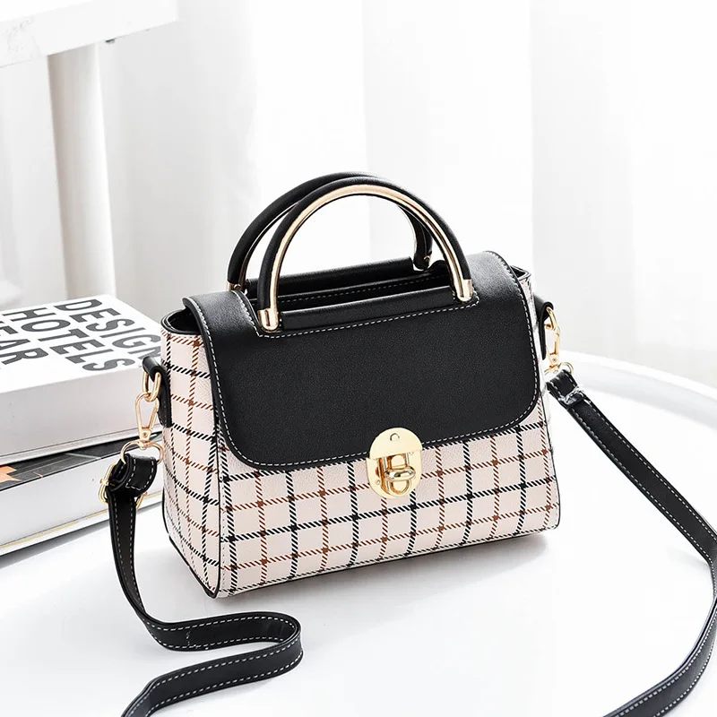 

2019 High Quality Women PU Leather Bags Plaid Crossbody Bags for Designer Girls Shoulder Bags Fashion Lovely Small Handbag Bolso