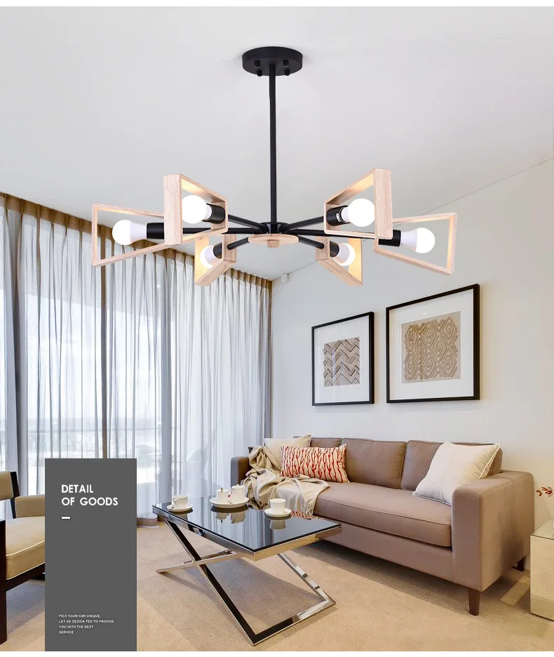 Vintage  Chandeliers Led Lustre Chandelier Ceiling For Living Room Kitchen Black Suspended E27 Hanging Lamp 18