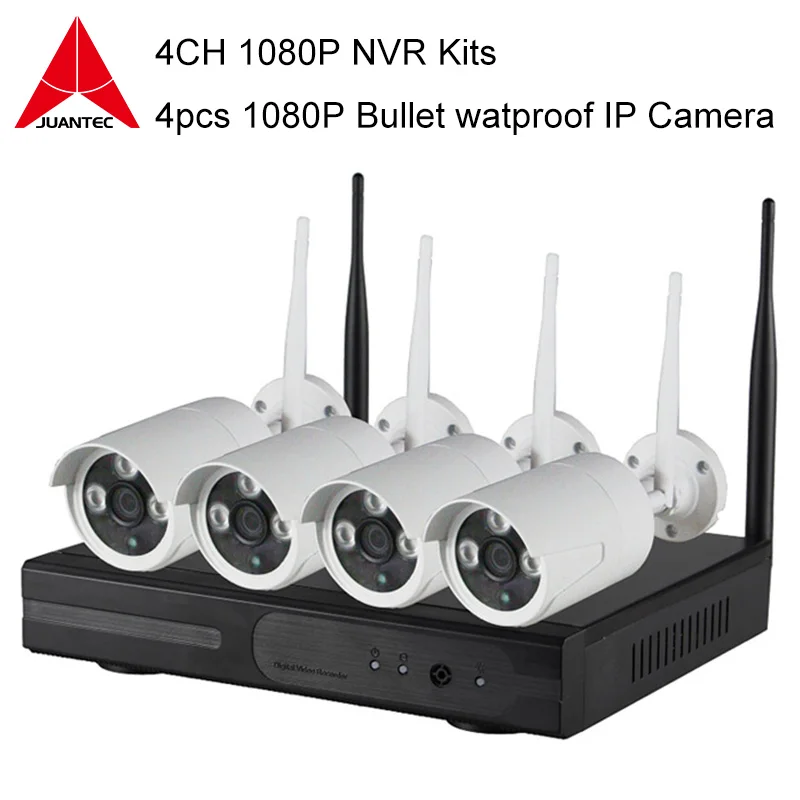 4CH 1080P NVR Kits Plug and Play Wireless P2P Connection 4pcs Security IP Camera WIFI CCTV System