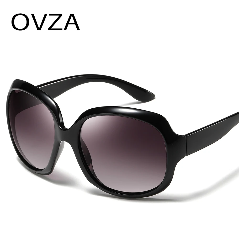 OVZA Ретро негабаритных солнцезащитных очков для женщин s винтажные Поляризованные солнцезащитные очки для женщин большие очки для вождения овальные высококачественные S5082