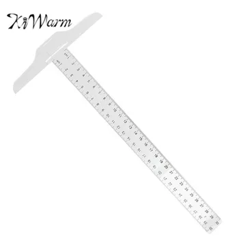 

KiWarm Multifunction 12" 30cm Plastic T Shape Ruler Clear Transparent Measurements Straight Ruler Measure Tool for Art DIY Craft