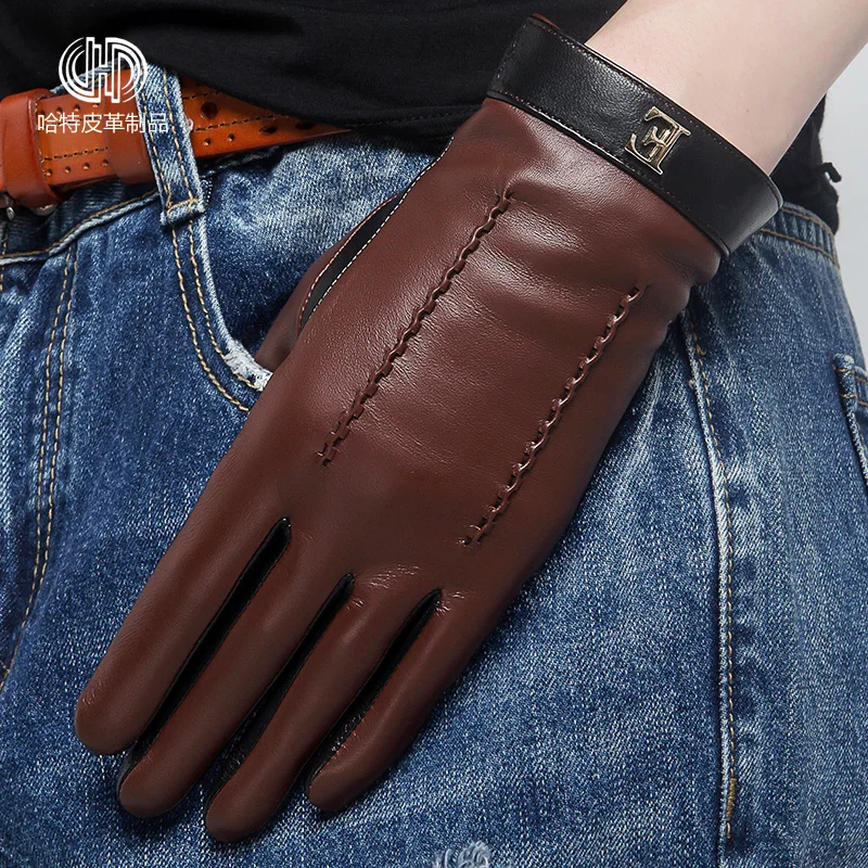 Женские зимние перчатки из натуральной кожи с бархатной подкладкой|sheepskin gloves|genuine