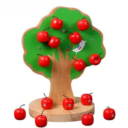 2018 новый Деревянные Монтессори Магнитная яблоня Математические Игрушки для раннего развития деревянные игрушки для мальчиков