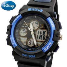 Аутентичные Дисней Микки спортивные Дисней спортивные детские часы водонепроницаемые студенческие мальчик электронные часы