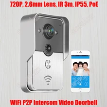 720 P WiFi видео дверной звонок, камера дистанционного разблокировки дверного телефона PoE IR ночного видения водонепроницаемый беспроводной домофон iOS Android дверной Звонок