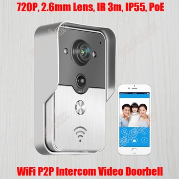 

720P WiFi Video Door Bell Camera Remote Unlock Door Phone PoE IR Night Vision Waterproof Wireless Intercom iOS Android Doorbell
