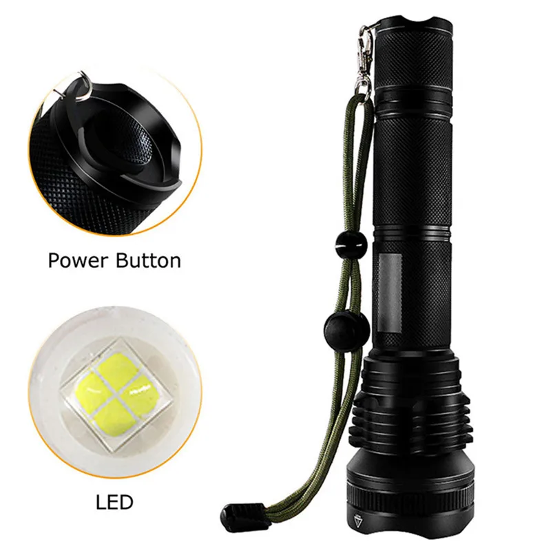 2500LM Lampe Torche XHP50 LED Flashlight Super Power Zoomable Hunting Torch 5 Modes Cool White Light 26650 Zaklamp 40MAY801